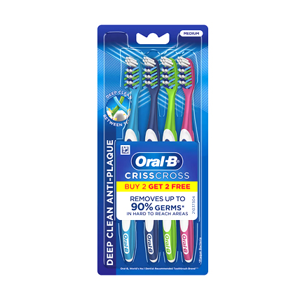 Oral-B Tooth Brush Crisscross Medium Buy 2 Get 2